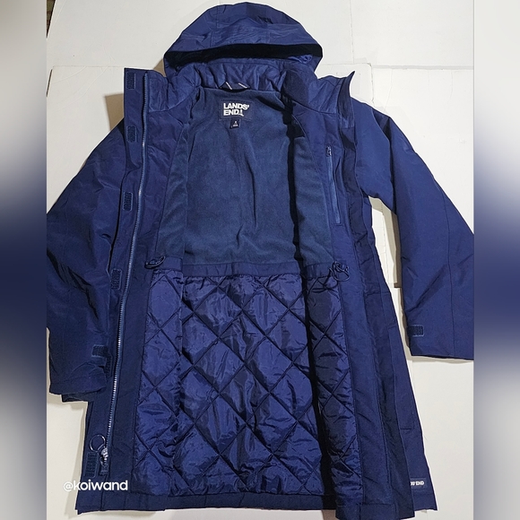 Lands' End Squall Insulated Stadium Coat Navy Size S 6-8 - Picture 10 of 12